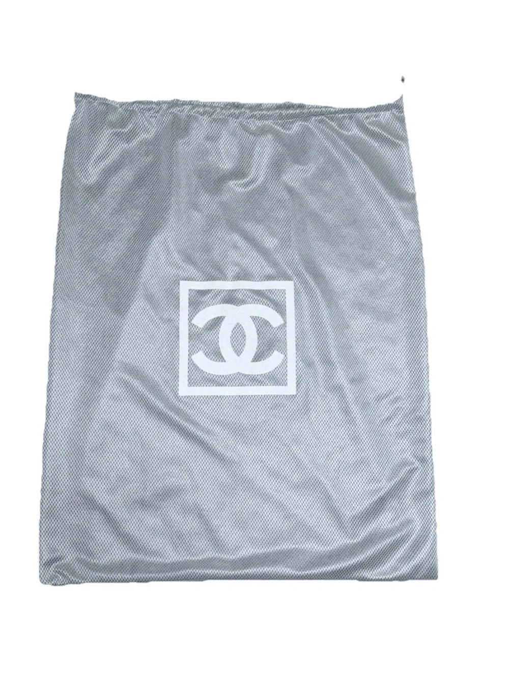 Chanel Gray Drawstring Dust Bag 15x16 CC Logo Storage Pouch